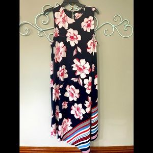 Christopher & Banks Sleeveless A Line Floral Dress